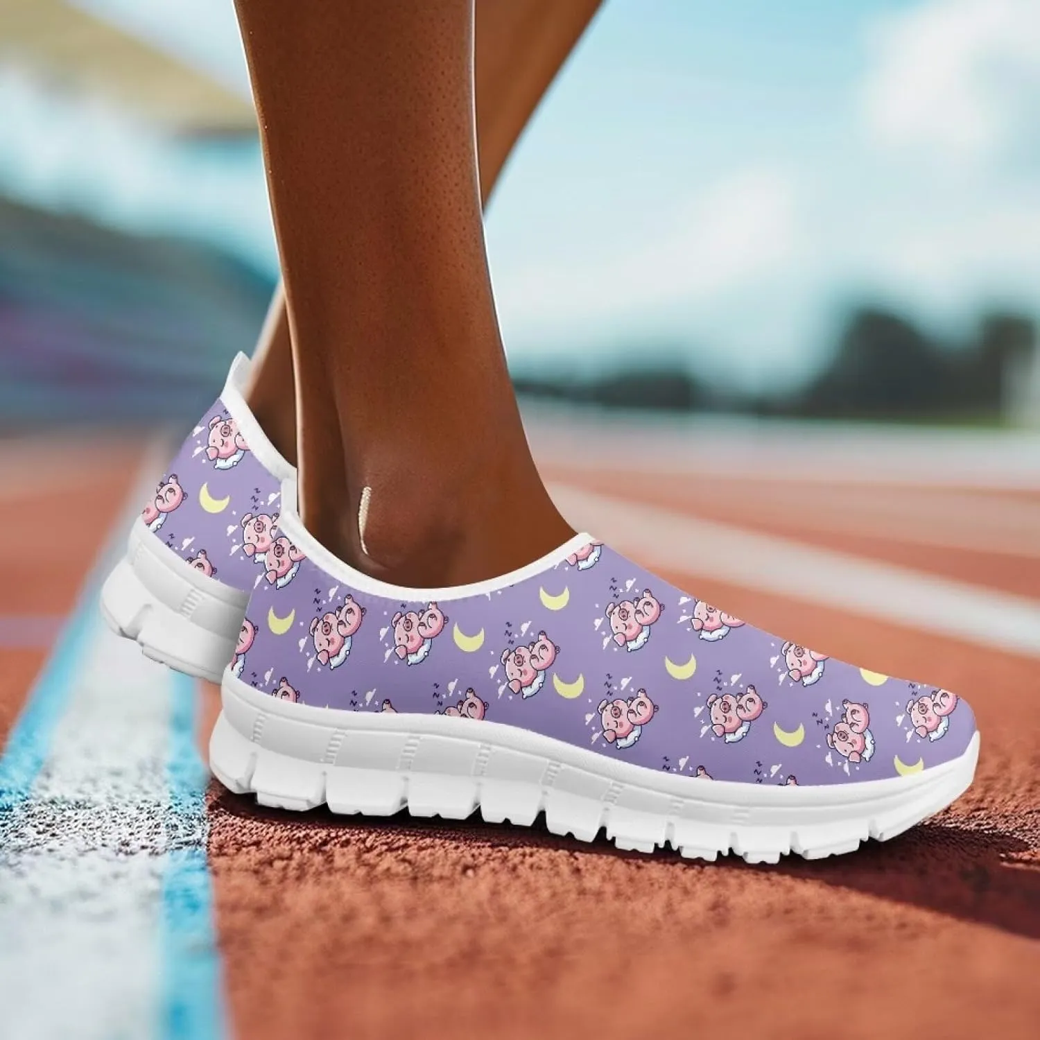 Women's Animals Sneaker Casual Breathable Mesh Anti-Skid Low-Top Outdoor Shoes Soft Slip On Holiday Travel Sneaker for Ladies US 5.5-11.5