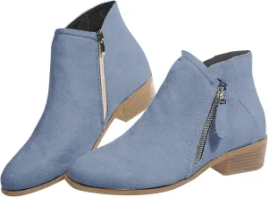 Women's Ankle Boots & Booties Low Heel Booties Short Boots for Women Hiking Boot Laces Men Comfy Casual Closed Back Chunky Low Heel Classic Pointed Toe
