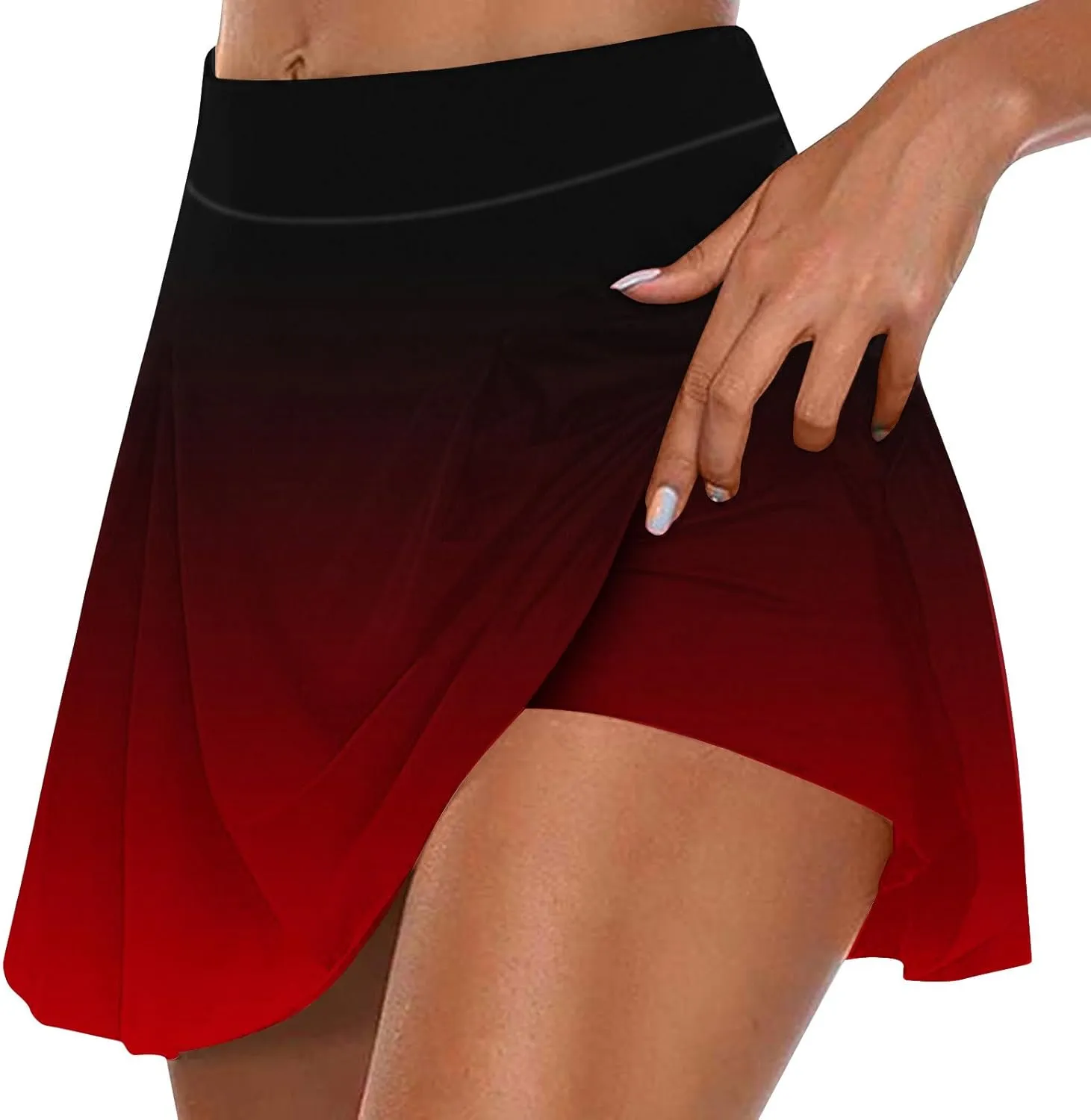 Women's Athletic Tennis Skirts with Shorts 2025 Trendy Print High Waisted Golf Running Shorts with Pockets Leggings