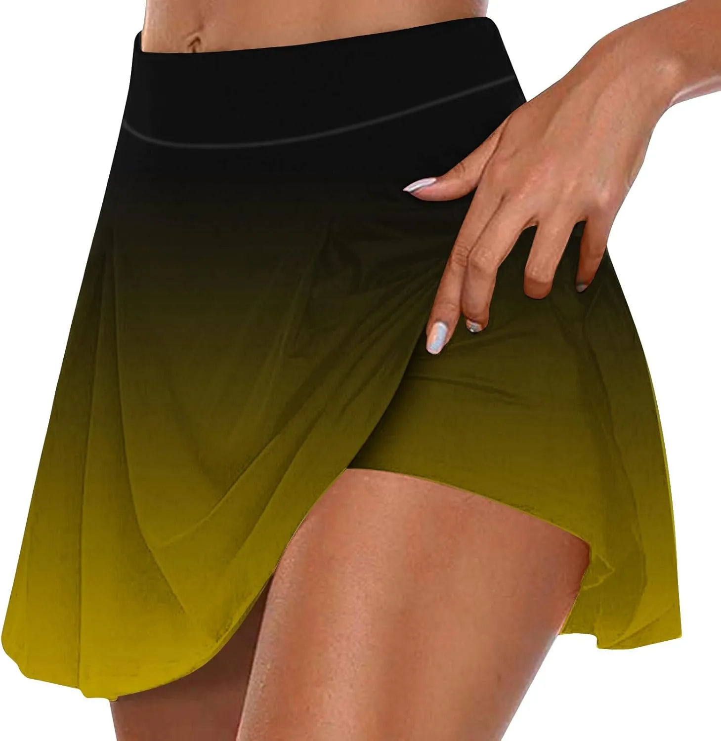 Women's Athletic Tennis Skirts with Shorts 2025 Trendy Print High Waisted Golf Running Shorts with Pockets Leggings