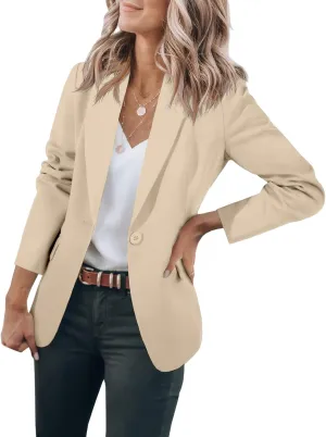 Womens Blazer Business Casual Dressy Long Sleeve Jackets Open Front Work Office Dressy Suit Jackets Summer Cardigan
