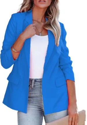 Women's Blazers 2025 Business Casual Long Sleeve Work Office Open Front Blazer Slim Fit Jacket with Pockets