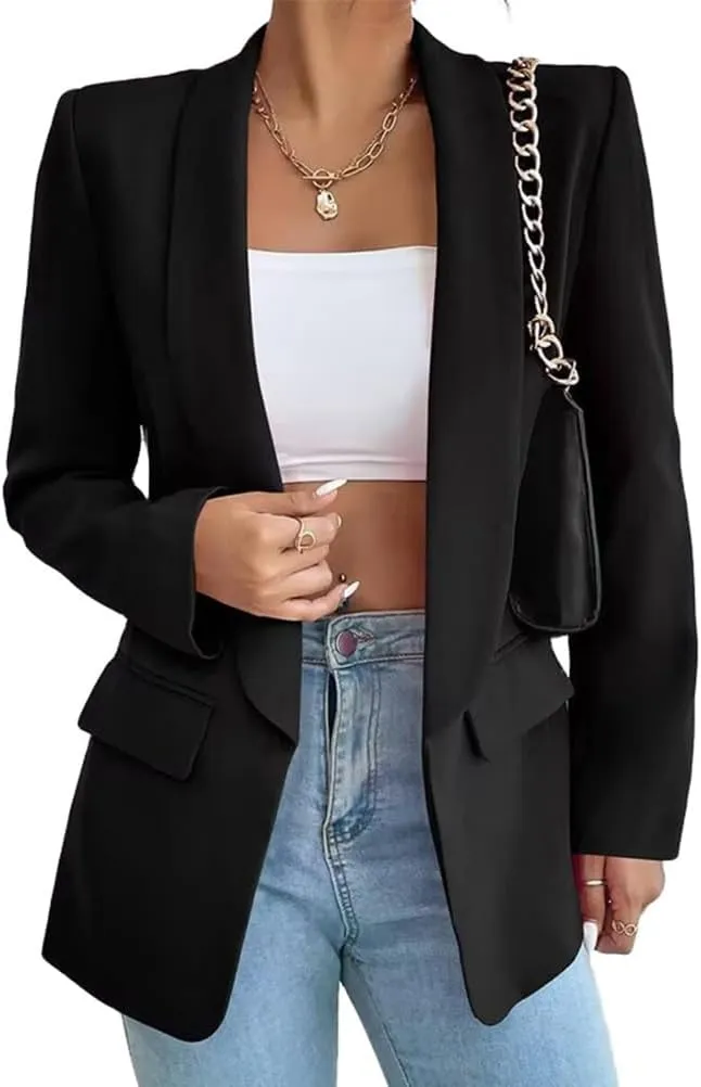 Womens Blazers for Work Casual Dressy Jackets Long Sleeve Blazers for Women Business Professional Suit Jacket