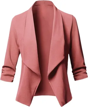 Womens Casual Blazers Business Casual Suit Jackets Open Front Long Sleeve Tops Slim Fit Coat Work Office Blazer