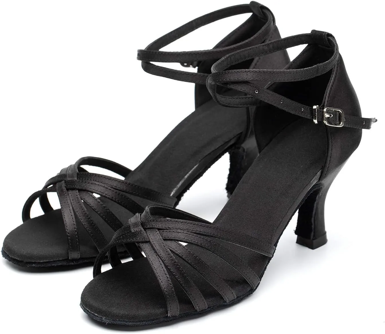 Women's Dance Shoes Latin Salsa Bachata Tango Practice Ballroom Dancing Shoes Wedding Performance Dress Shoes with Soft Suede Sole 2.76'' Heel