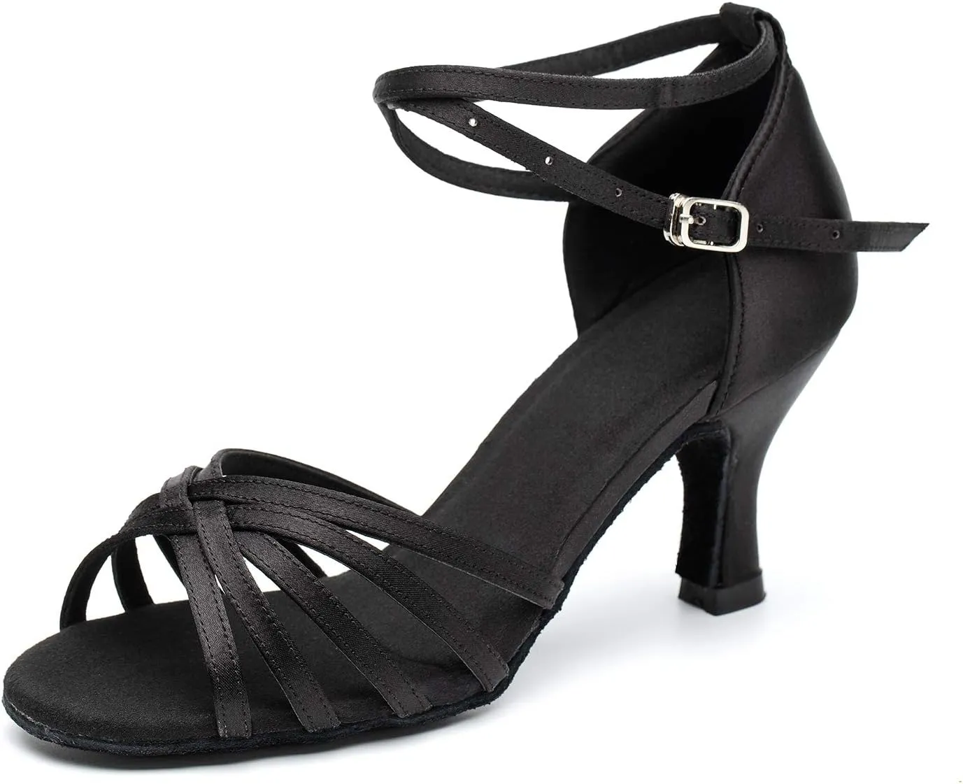 Women's Dance Shoes Latin Salsa Bachata Tango Practice Ballroom Dancing Shoes Wedding Performance Dress Shoes with Soft Suede Sole 2.76'' Heel