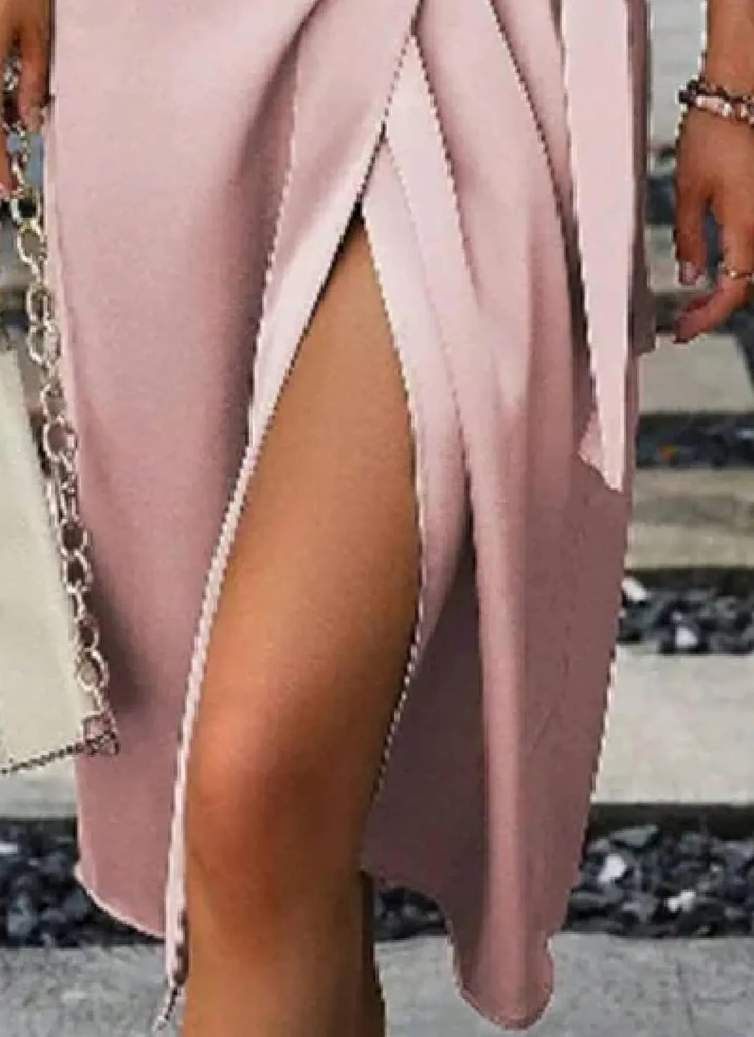 Women's Elegant Pink Wrap Dress 2025 Summer Stylish Short Sleeve Cocktail Midi Gown Formal Wedding Guest Dresses