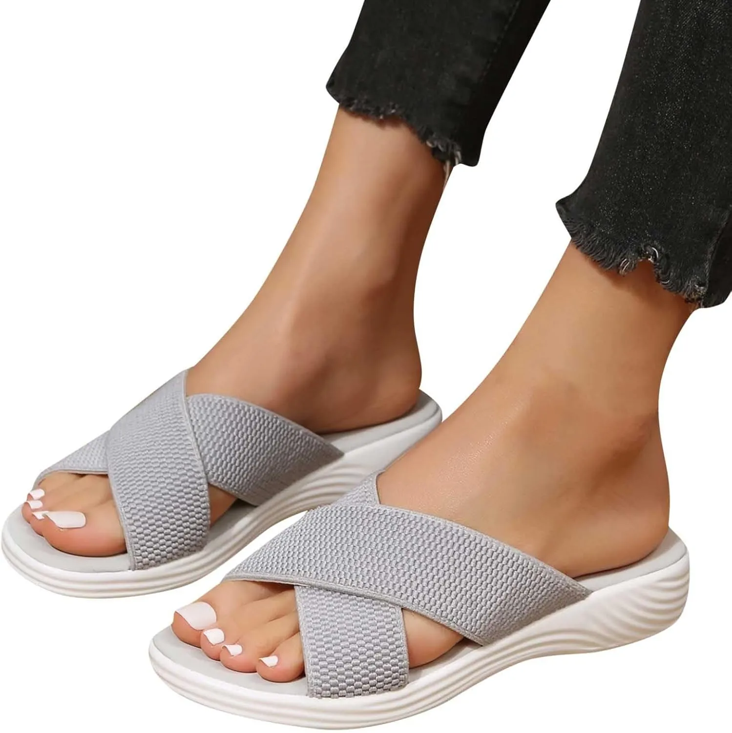Women's Fashion Platform Sandals Women's Casual Summer Wedge Heels Shoes Orthopedic Sandals with Arch Support