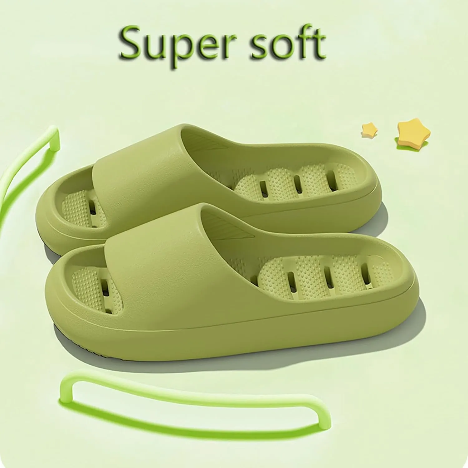 Womens Fluff Yeah Slide Slipper Summer Shower Shoes for Women and Men Massage Pool Slides Soft Cushioned Slip Slides
