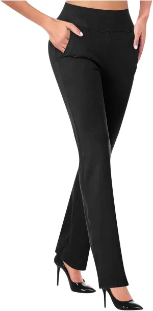 Womens High Waist Slim Fit Dress Pant 2024 Solid Wide-Leg Flare Trousers Fashion Dressy Loose Formal Work Pant
