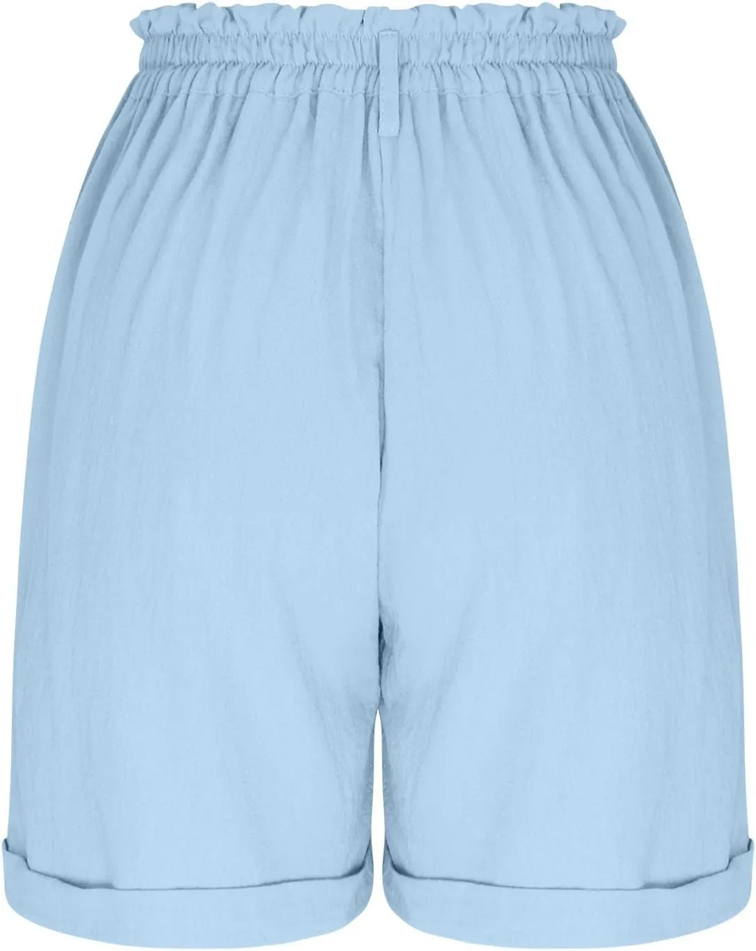 Women's High Waisted Shorts with Pockets Casual Button Loose Fit Pants 2025 Trendy Elastic Waist Beach Lounge Bottoms