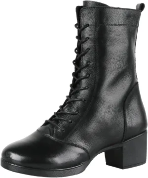 Women's Jazz Boots, Leather Square Heel Dancing Shoes for Ladies Split Sole Ballet Dancing Sneakers