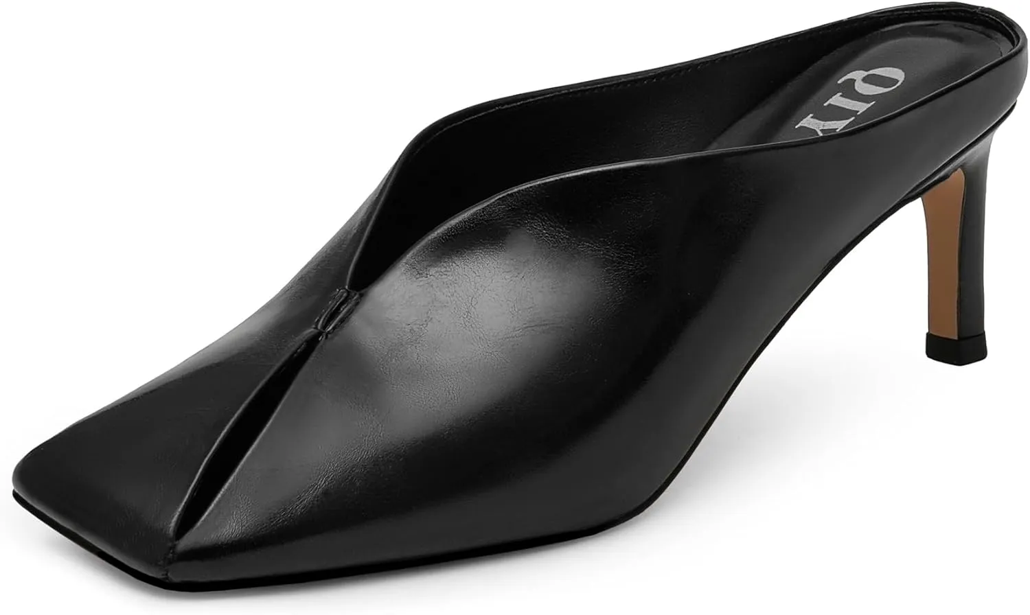 Womens Kitten Heels Square Closed Toe Stiletto Mule Heels Slip on Sandals Comfort Dress Party Pumps