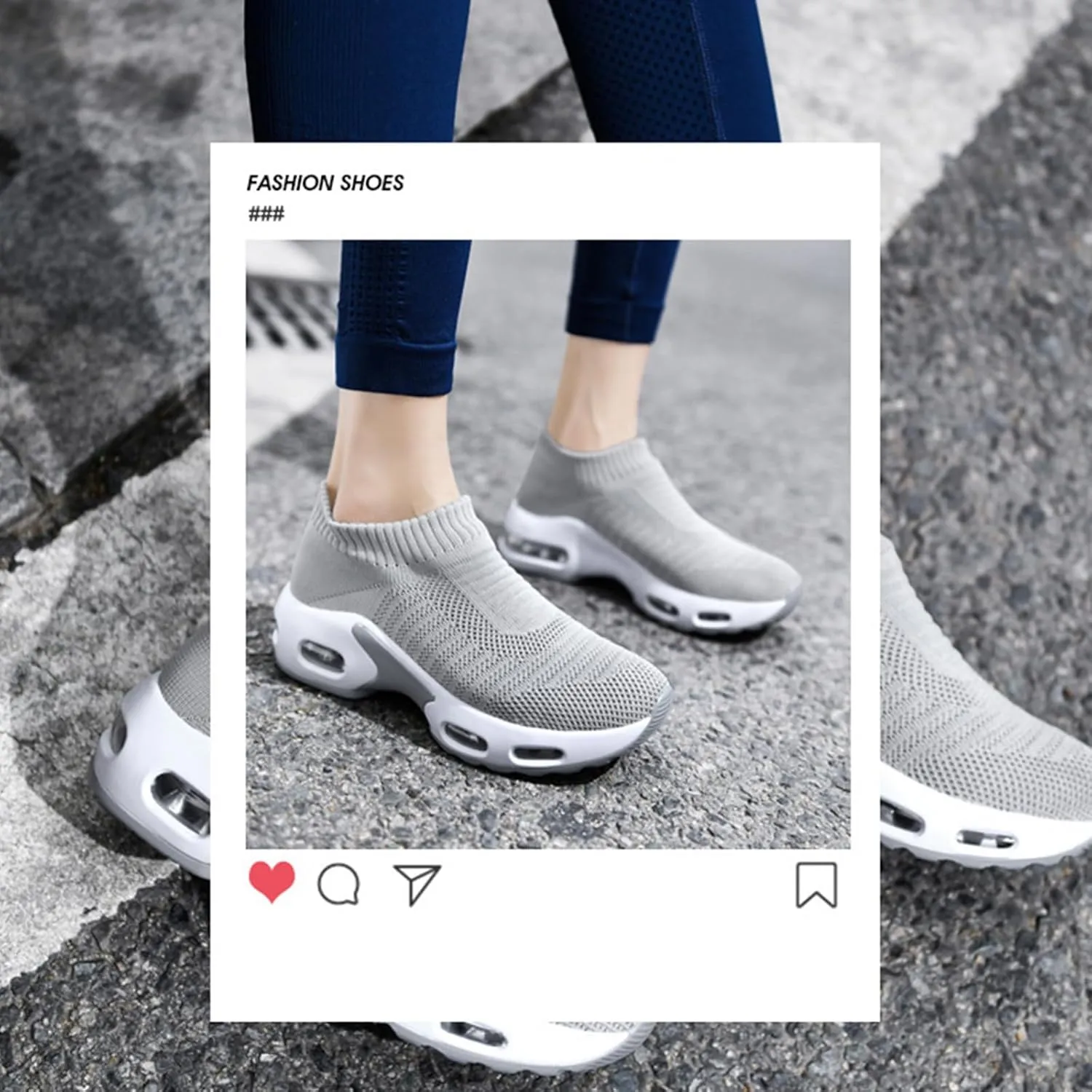 Women's Knit Orthopedic Sock Sneakers Lightweight Breathe Mesh Slip-On Air Cushion Sole Daily Nursing Work Walking Shoes