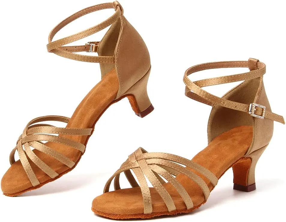 Women's Latin Salsa Dance Shoes Ballroom Performance Professional Practice Dancing Shoes,Model 802QB