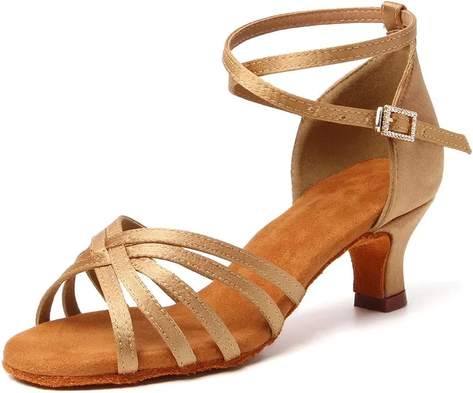 Women's Latin Salsa Dance Shoes Ballroom Performance Professional Practice Dancing Shoes,Model 802QB