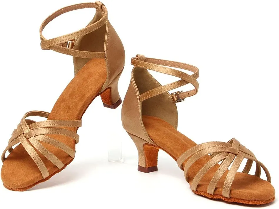 Women's Latin Salsa Dance Shoes Ballroom Performance Professional Practice Dancing Shoes,Model 802QB