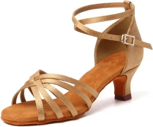 Women's Latin Salsa Dance Shoes Ballroom Performance Professional Practice Dancing Shoes,Model 802QB