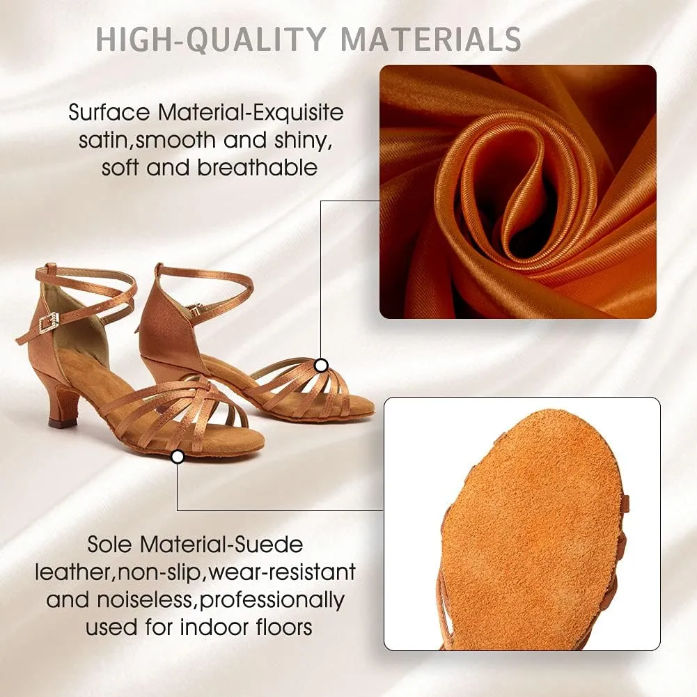 Women's Latin Salsa Dance Shoes Ballroom Performance Professional Practice Dancing Shoes,Model 802QB