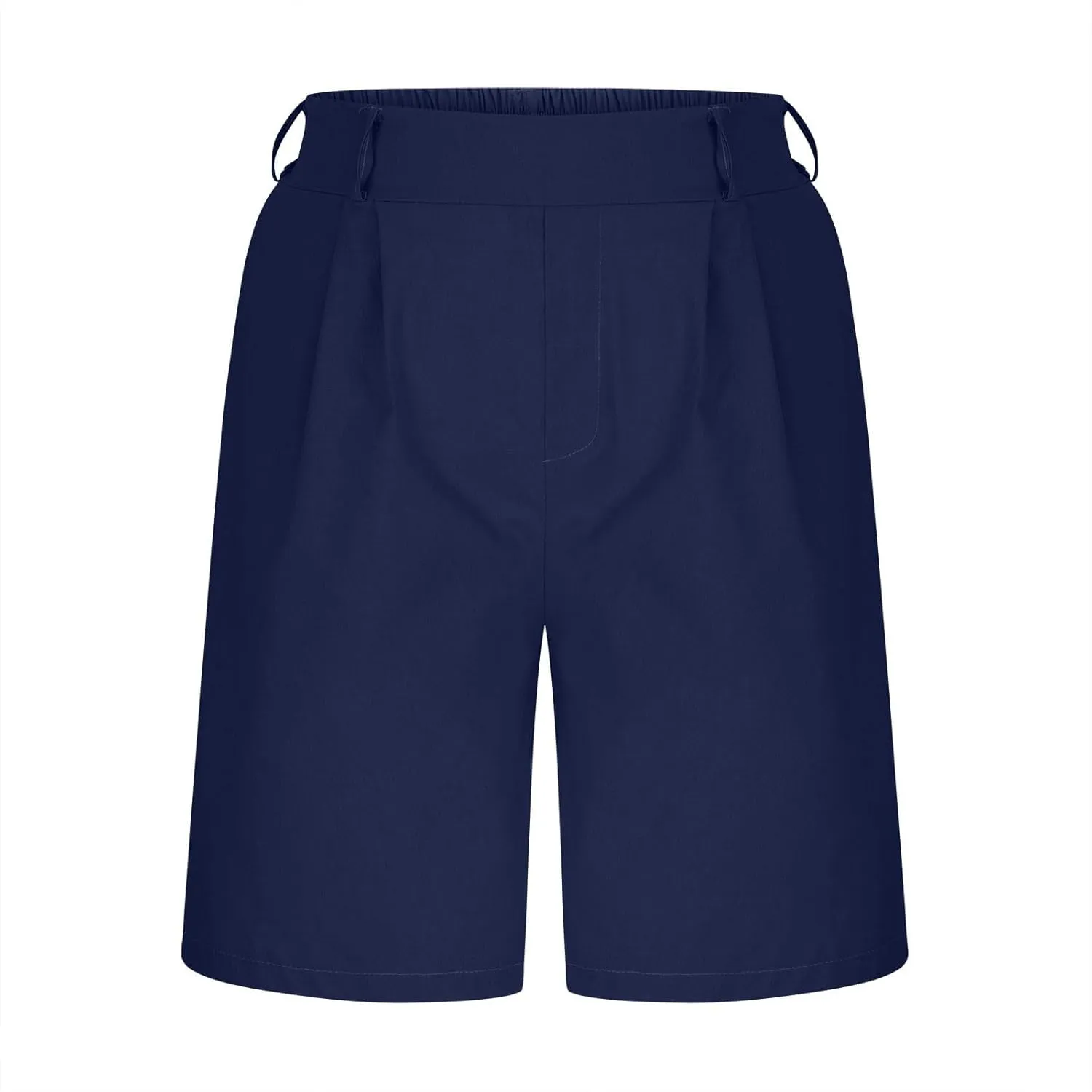 Women's Linen Shorts Summer Elastic High Waisted Wide Leg Bermuda Shorts Casual Loose Solid Color Jogger Short Pants
