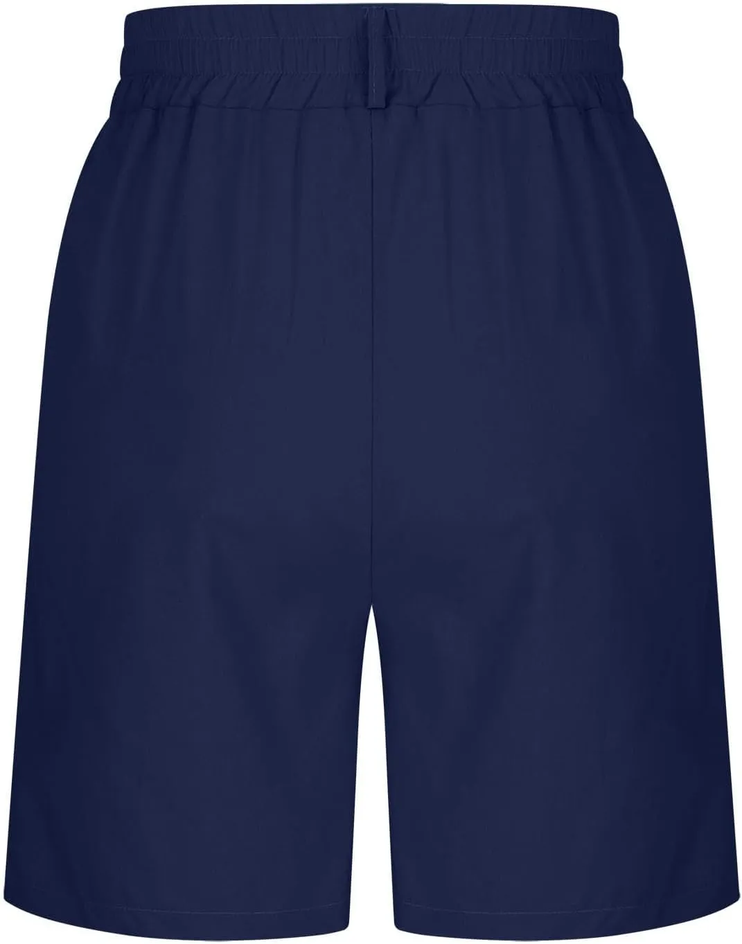 Women's Linen Shorts Summer Elastic High Waisted Wide Leg Bermuda Shorts Casual Loose Solid Color Jogger Short Pants