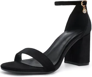 Women's Low Block Chunky Heels, Open Toe Ankle Strap Heels Sandals,Party & Dating Dress Heeled Shoes