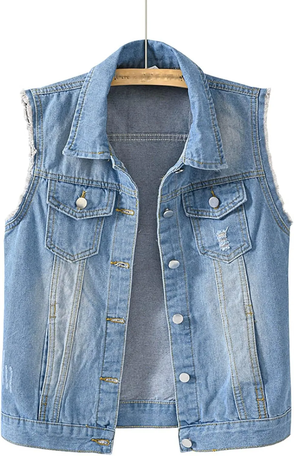 Womens Plain Vest Coat Sleeveless Denim Jacket 2025 Fall Fashion Outerwear Tops Casual Sexy Waistcoat Plus Size Coats