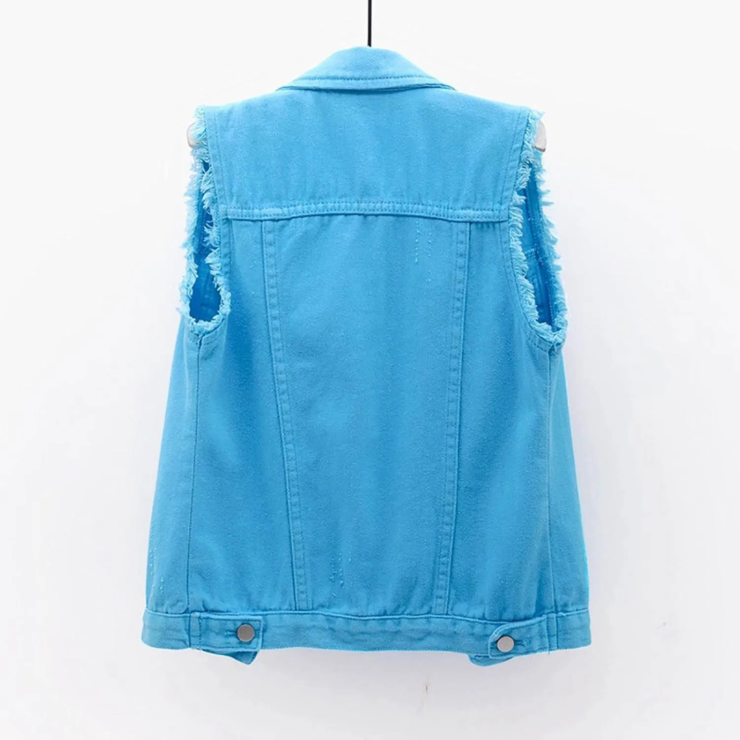 Womens Plain Vest Coat Sleeveless Denim Jacket 2025 Fall Fashion Outerwear Tops Casual Sexy Waistcoat Plus Size Coats