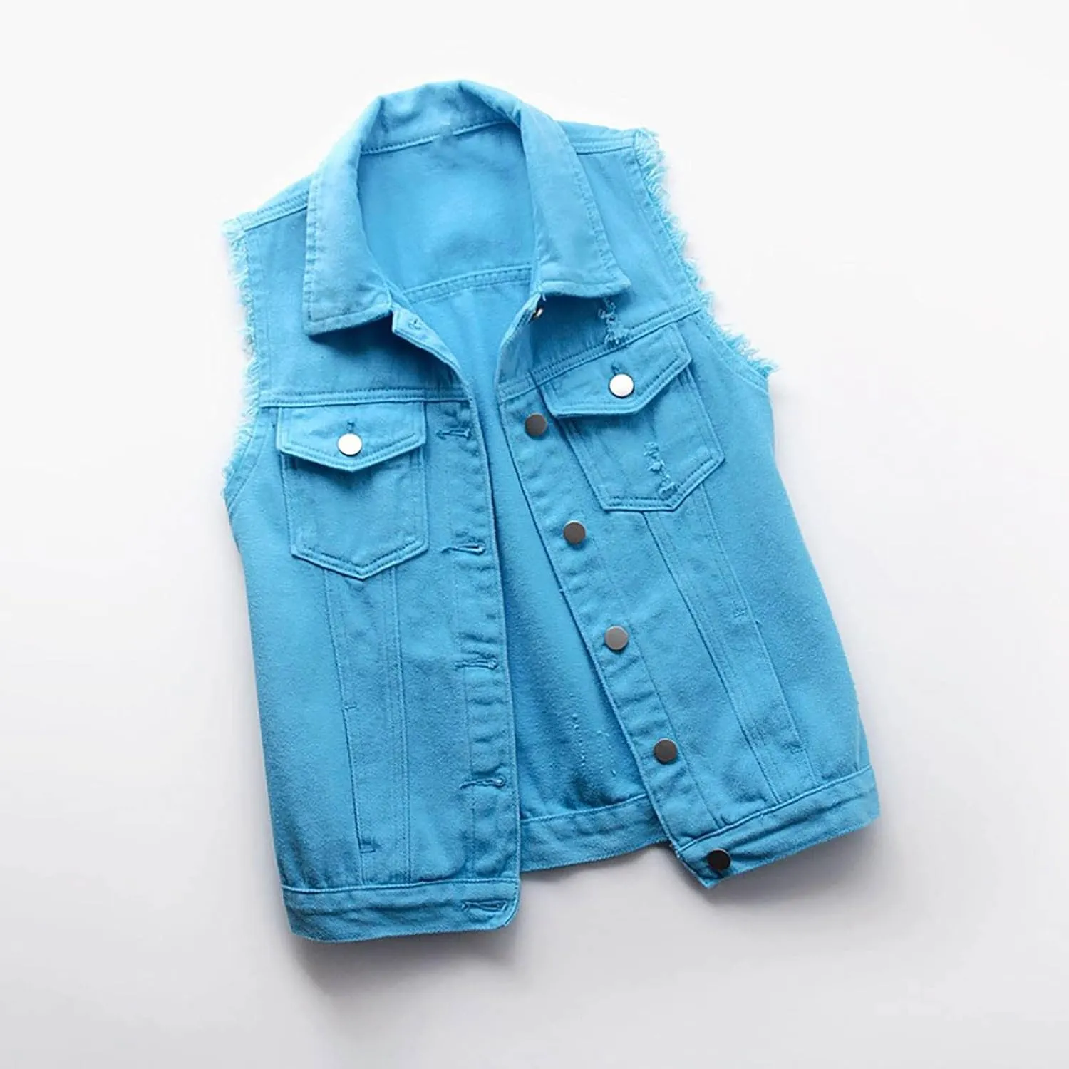 Womens Plain Vest Coat Sleeveless Denim Jacket 2025 Fall Fashion Outerwear Tops Casual Sexy Waistcoat Plus Size Coats
