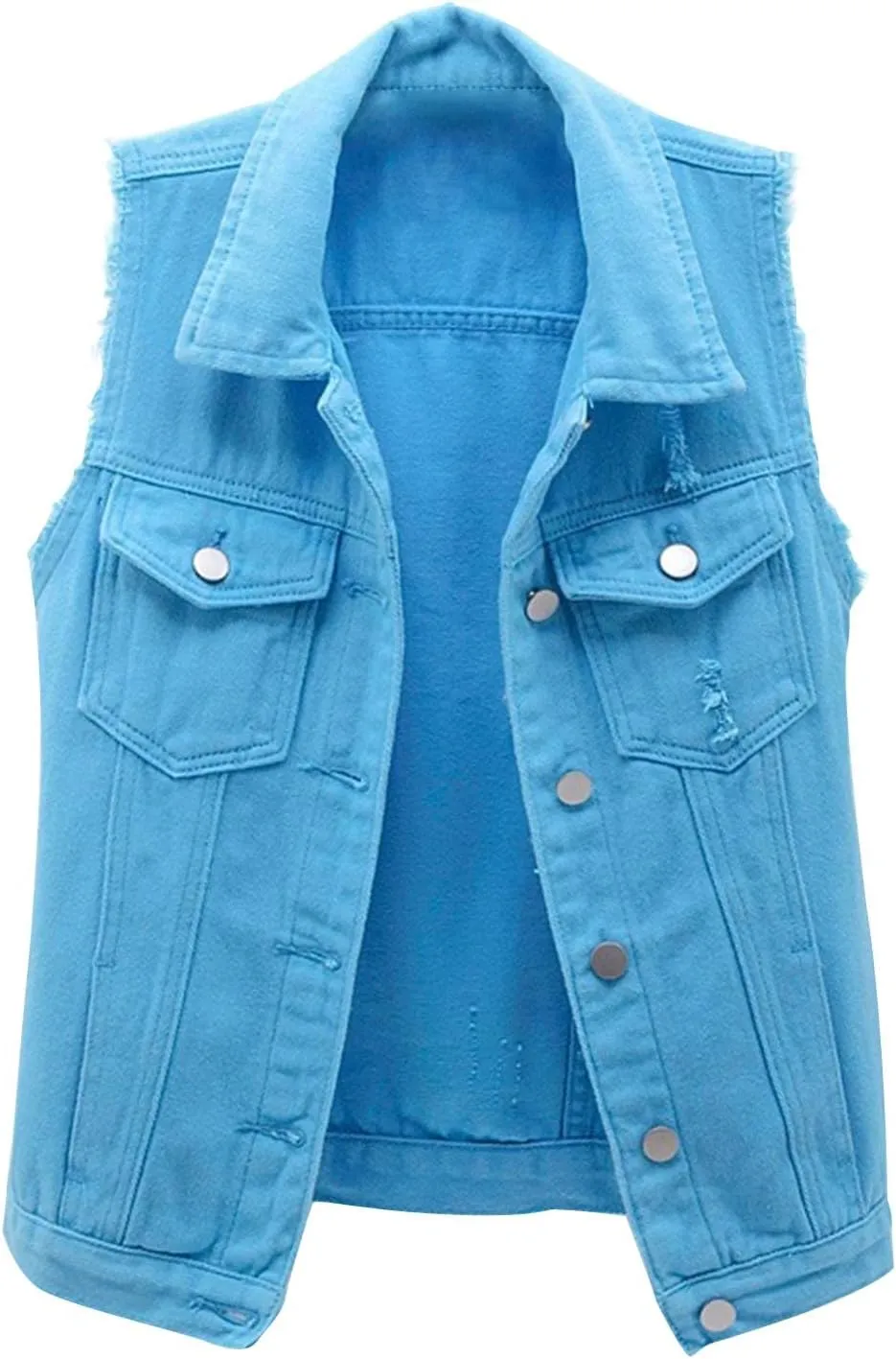 Womens Plain Vest Coat Sleeveless Denim Jacket 2025 Fall Fashion Outerwear Tops Casual Sexy Waistcoat Plus Size Coats