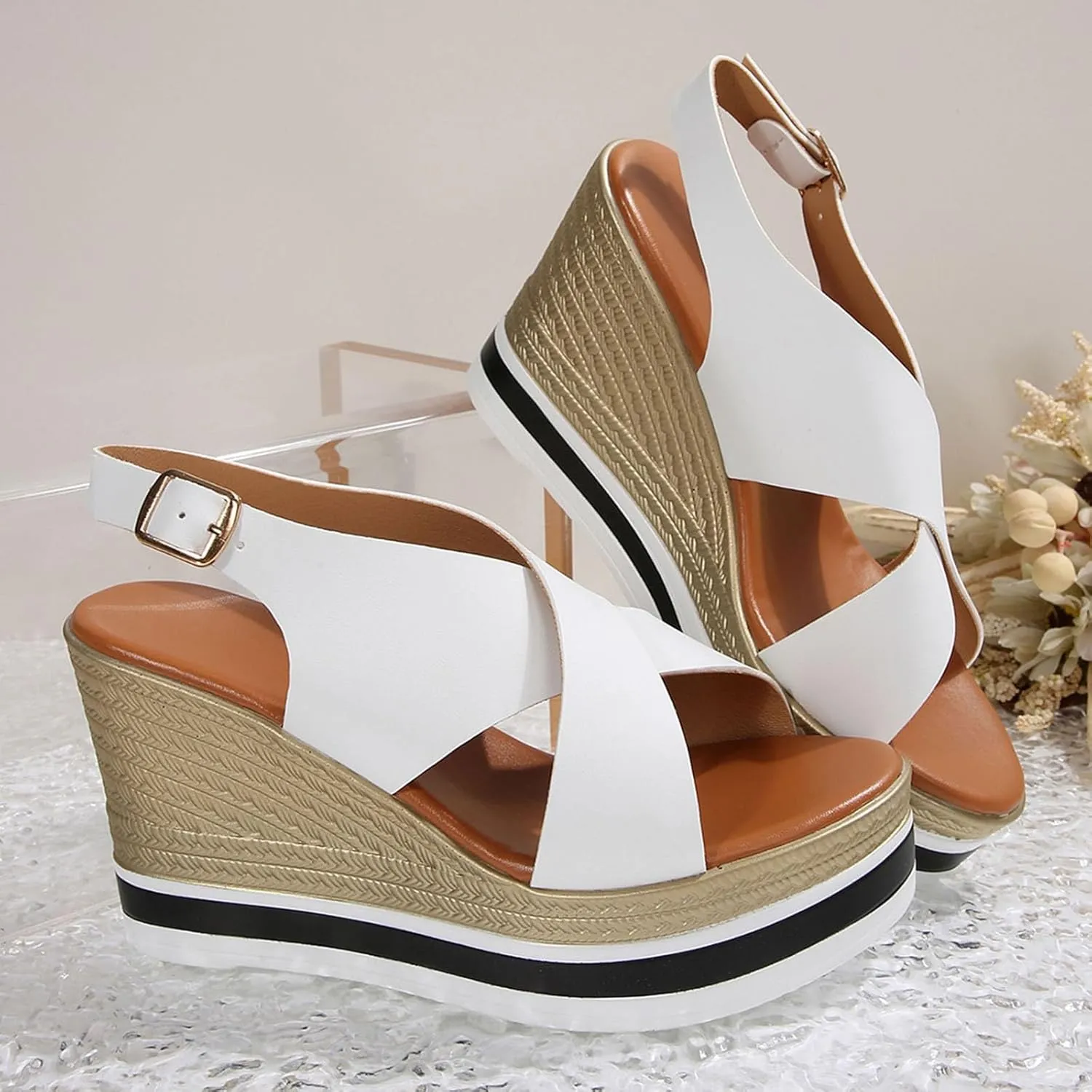 Women's Platform Wedge Sandals Wedge Sandals for Women Summer Beach Casual Sandal Soft Arch Support Comfortable