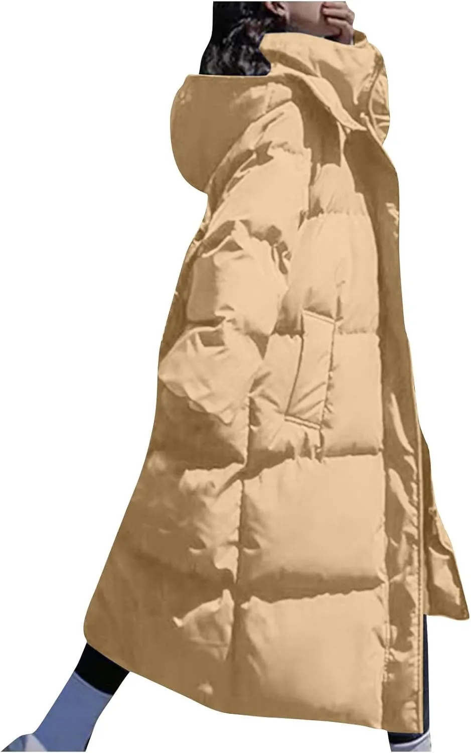 Women's Plus Size Puffer Jackets Winter Warm Long Thicken Parka Jacket Oversized Snow Quilted Outerwear Trench Coats