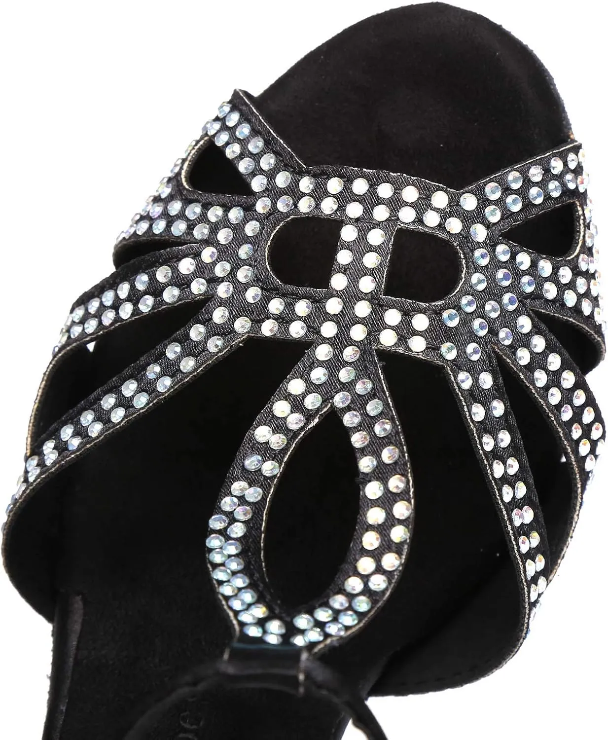 Women's Rhinestone Ballroom Dance Shoes Latin Salsa Performance Wedding Party 1920s Dance Shoes