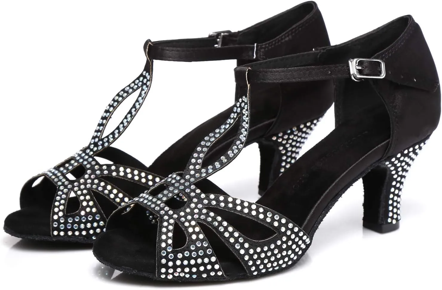 Women's Rhinestone Ballroom Dance Shoes Latin Salsa Performance Wedding Party 1920s Dance Shoes