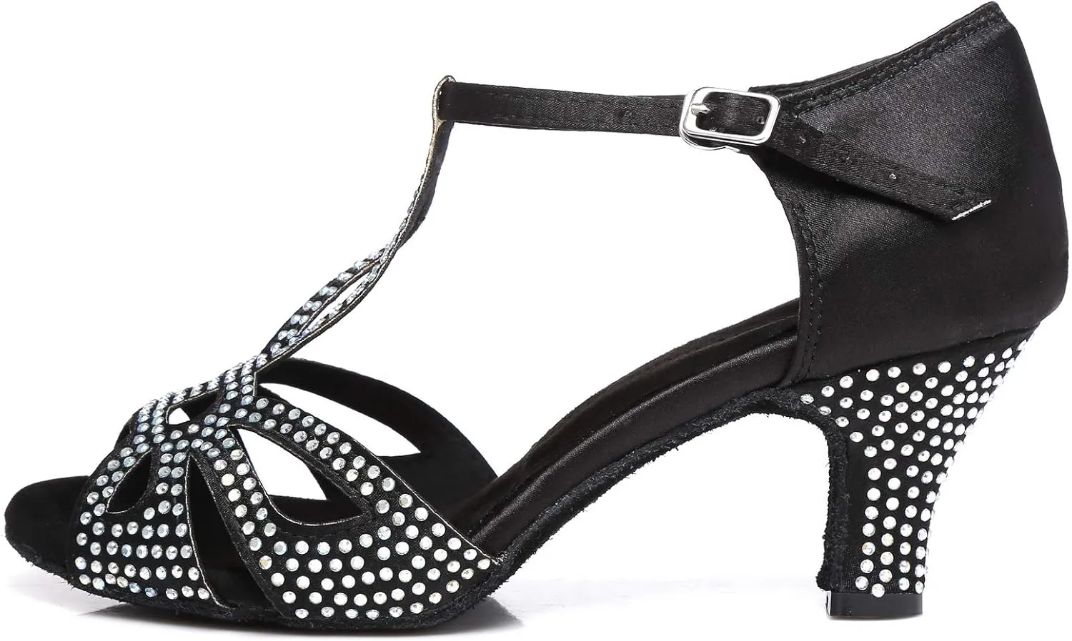 Women's Rhinestone Ballroom Dance Shoes Latin Salsa Performance Wedding Party 1920s Dance Shoes