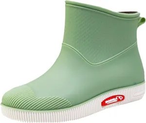 Womens Rubber Boots Womens Rain Boots for Boating Fishing Gardening Farming Mid Calf Anti-Slipping Rain Shoes