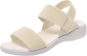 Women's Sandals Elastic Strap Summer Comfort Open Toe Slides Anti-Slip Lightweight Flat Wedge Sandal Platform Wedges Slingback Ankle Low Walking Comfortable Slip On Casual Shoes Platfor Slippers