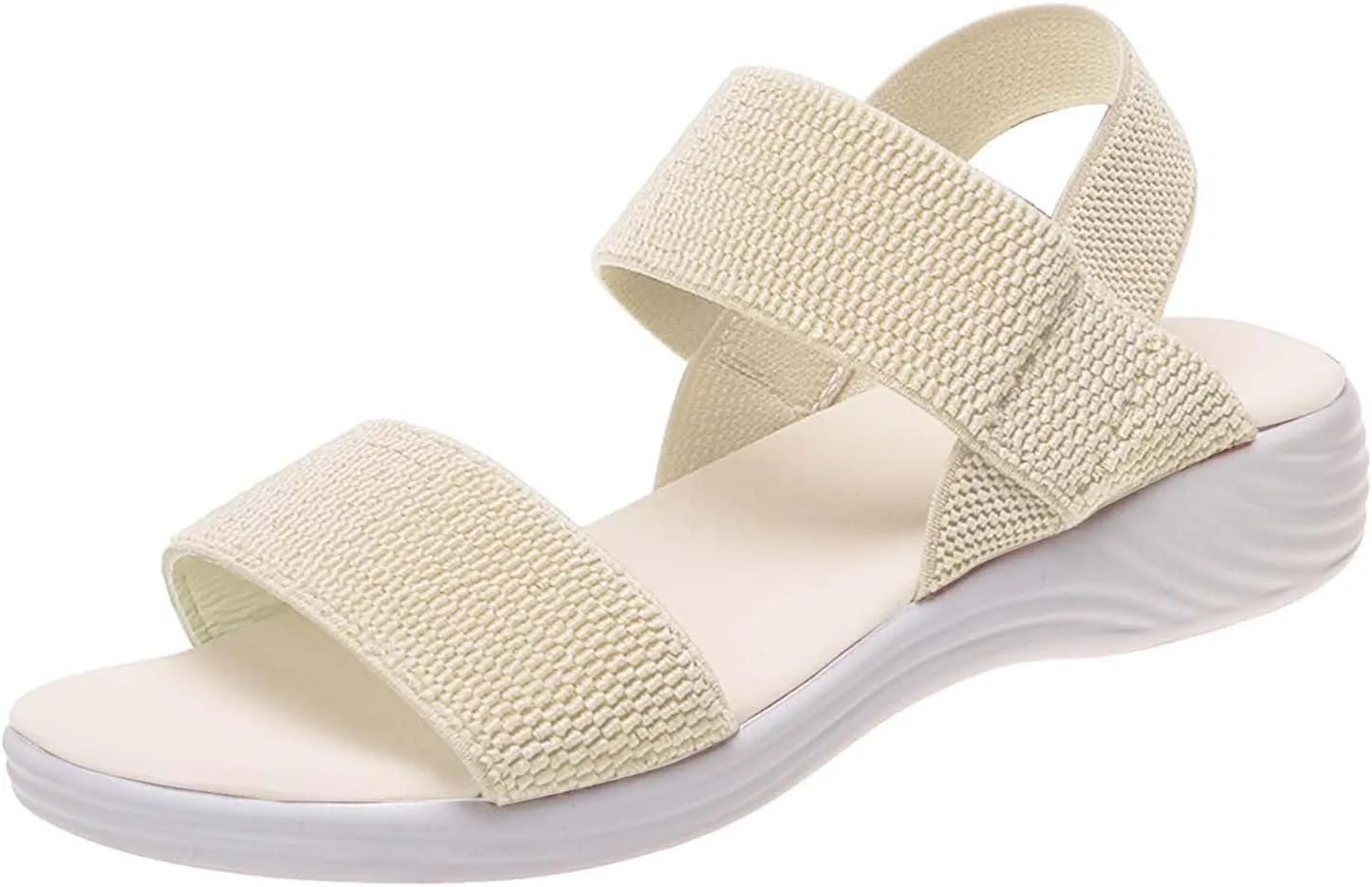 Women's Sandals Elastic Strap Summer Comfort Open Toe Slides Anti-Slip Lightweight Flat Wedge Sandal Platform Wedges Slingback Ankle Low Walking Comfortable Slip On Casual Shoes Platfor Slippers