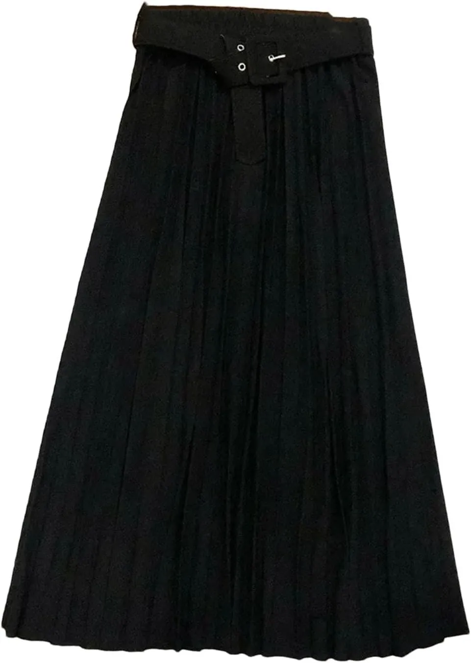 Womens Skirt High-Waisted Pleated Skirt Multicolor Long Commute A- Line Office Lady Midi Skirt