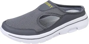 Womens Slip On Mules Closed Toe Comfortable Mules Breathable Clogs for Women Ladies Casual Sneakers Sports Slippers Outdoor Walking Shoes Open Back Comfy Shoes Summer Vacation Sandals