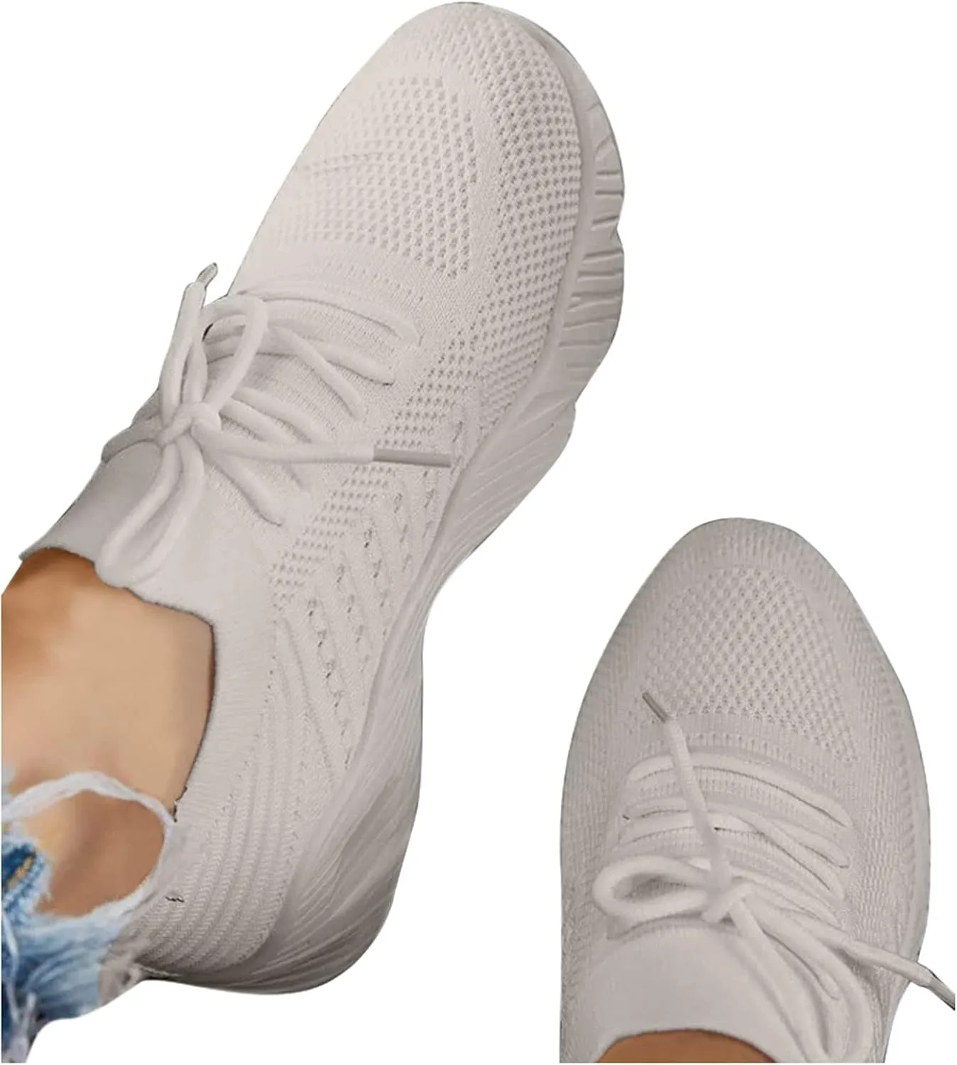 Womens Sneakers Running Tennis Shoes Lightweight Walking Shoes Arch Support Slip On Shoes Casual Workout Shoes