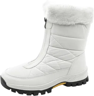 Women's Snow Boots Size 9 Womens Waterproof Winter Boots Ankle Zip Boots Winter Fur Tall Snow Boots Waterproof Insulated Botas Calientes Para Mujer De Invierno