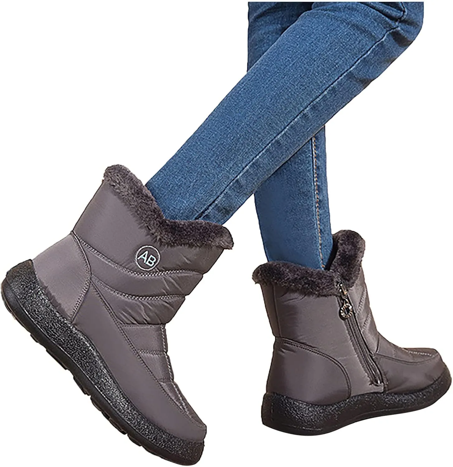 Women's Snow Boots Waterproof Insulated Snow Booties for Women Waterproof Snow Boots for Women 7.5 Wide Women's Winter Booties Slippers Tall Winter Boots for Women with Heel