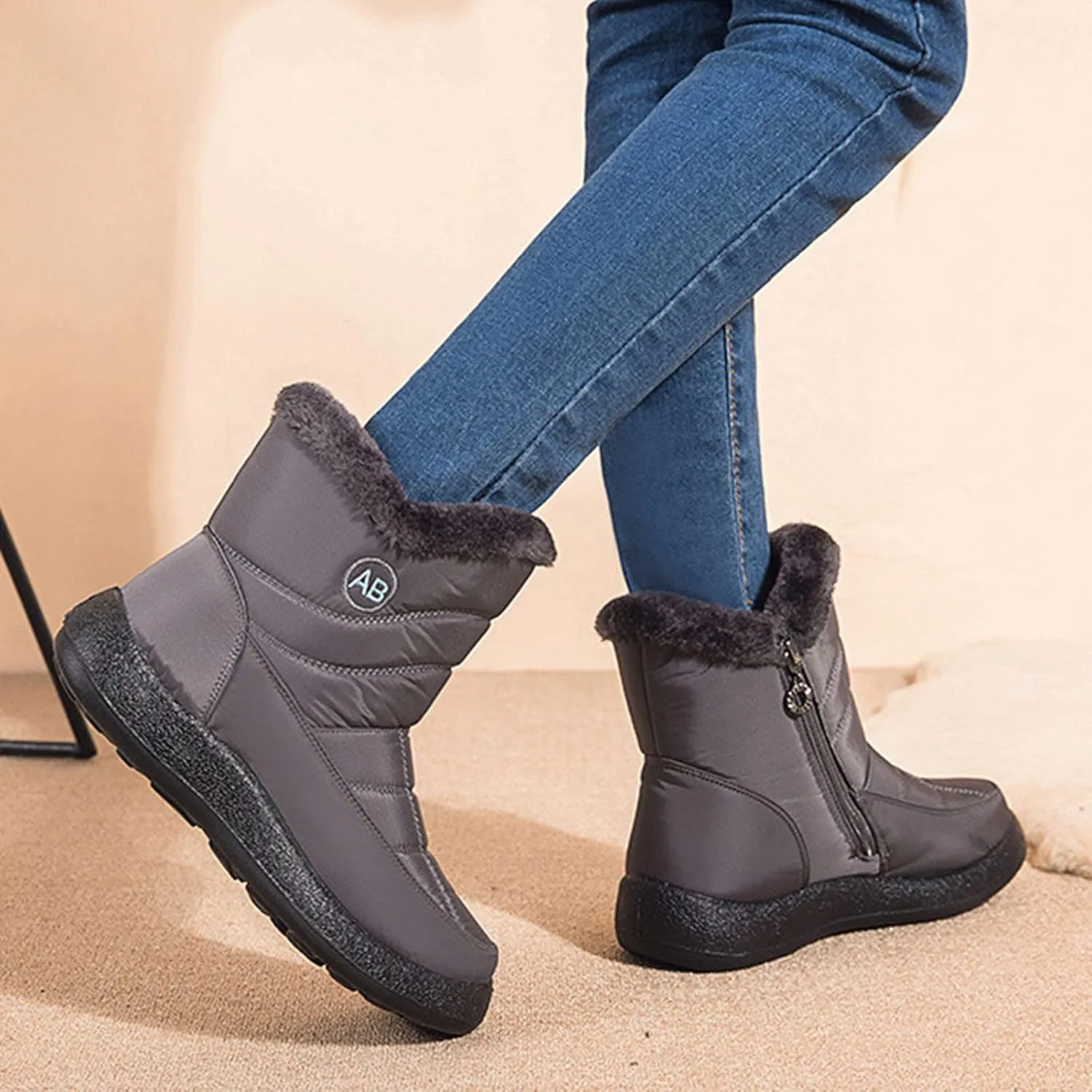 Women's Snow Boots Waterproof Insulated Snow Booties for Women Waterproof Snow Boots for Women 7.5 Wide Women's Winter Booties Slippers Tall Winter Boots for Women with Heel