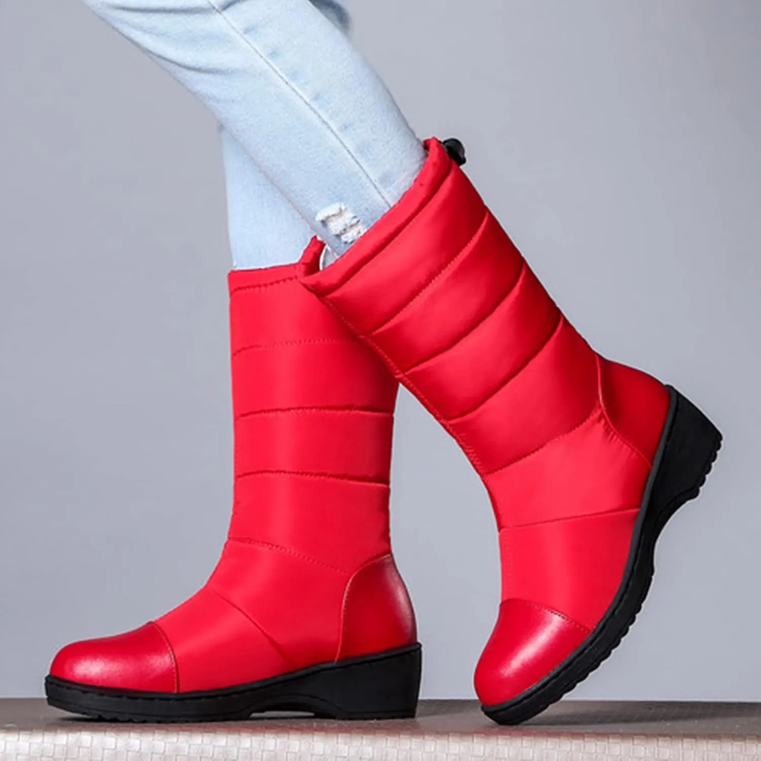 Women's Snow Boots Waterproof Size 11 Winter Ankle Dress Boots for Women Waterproof Snow Womens Winter Booties Waterproof Snow Boots with Built In Ice Grips for Women Botas Para El Frio Para Damas
