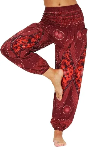 Women's Summer Pants Long Harem Pants, Bohemian Beach Casual Pants Loose Fit Jogging Pants Soft Women's Pants