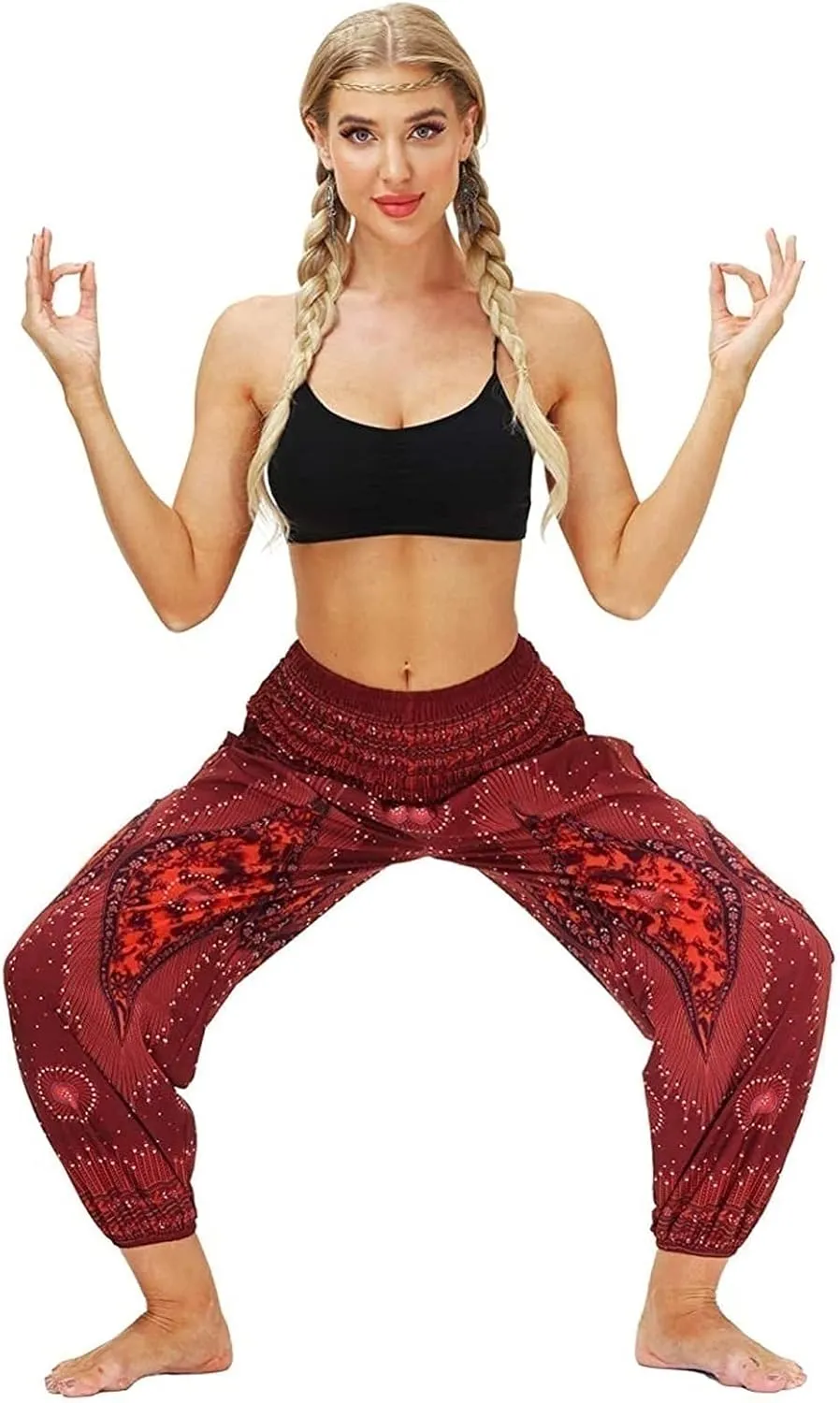 Women's Summer Pants Long Harem Pants, Bohemian Beach Casual Pants Loose Fit Jogging Pants Soft Women's Pants