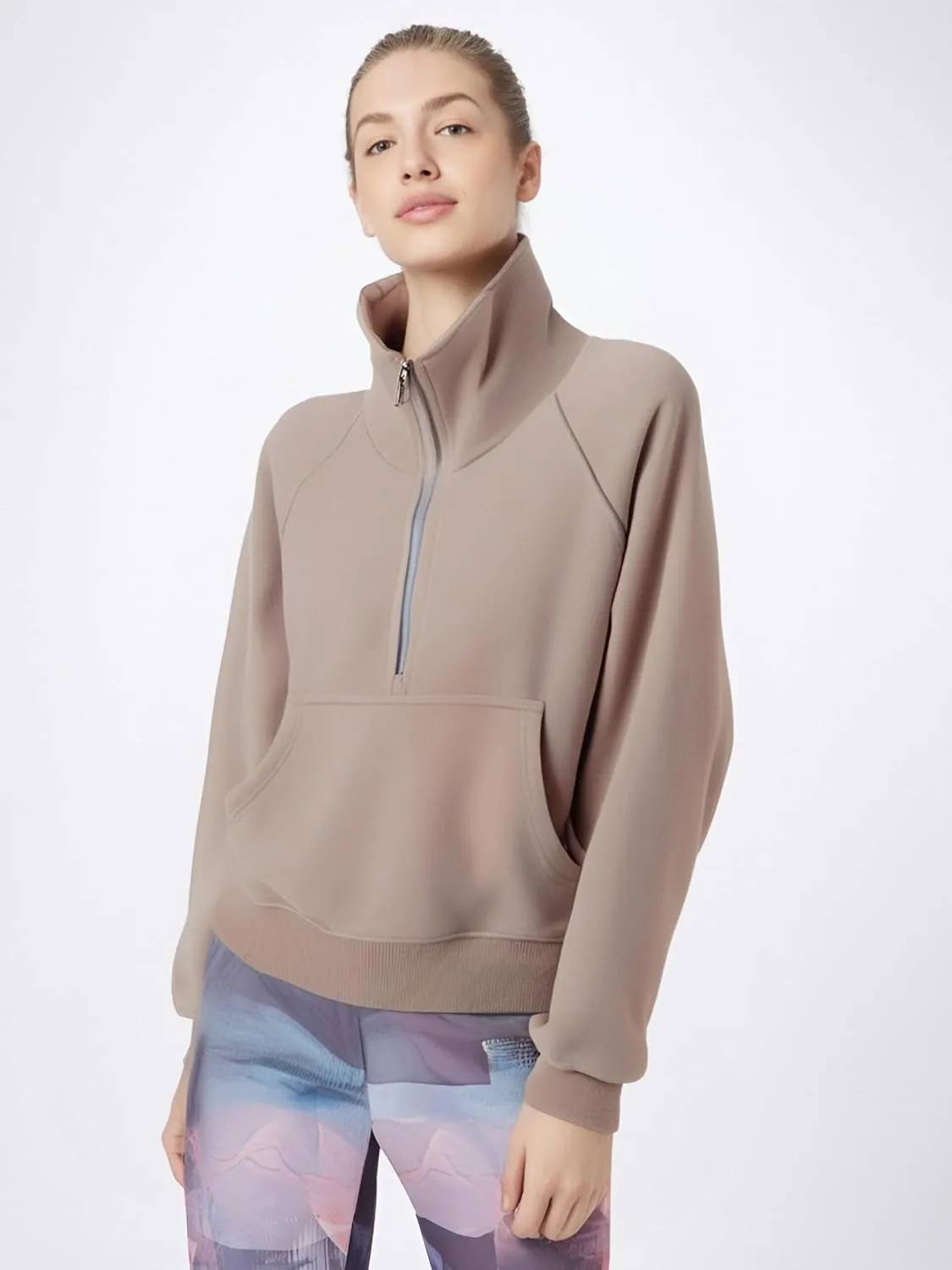Womens Sweatshirts Half Zip Pullover Fleece Fall outfits Clothes Oversized Hoodies Sweaters