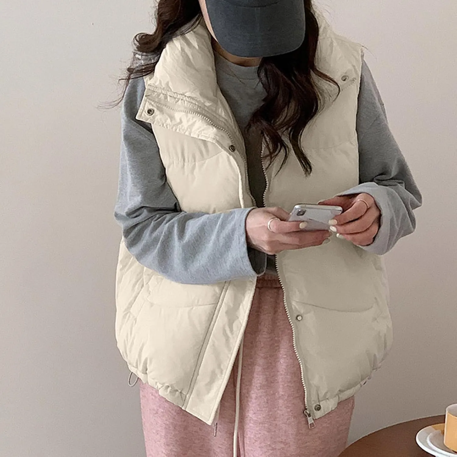 Womens Tank Lightweight Warm Puffer Vests Comfortable Down Outerwear Cotton Coat Fleece Wool Lined Winter 2023 Trendy