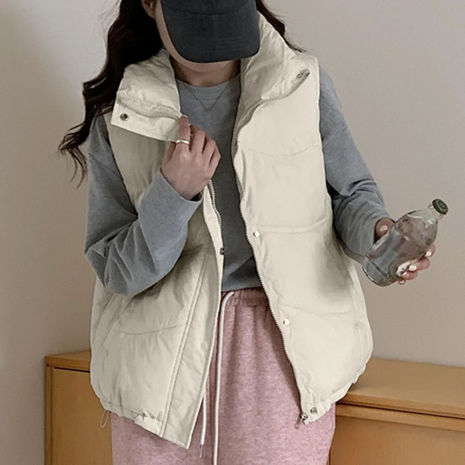 Womens Tank Lightweight Warm Puffer Vests Comfortable Down Outerwear Cotton Coat Fleece Wool Lined Winter 2023 Trendy